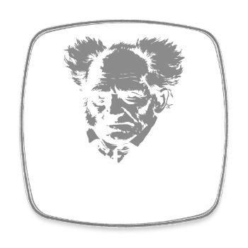Life is Suffering: Schopenhauer Tee - Square fridge magnet - white - Front