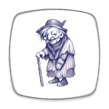 Surreal granny - Square fridge magnet - white - Front