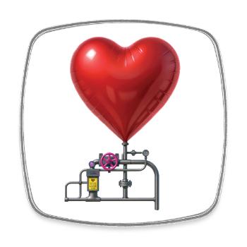 LIEBESMASCHINE – Frieden & Liebe - Viereckiger Kühlschrankmagnet - Weiß - Vorne