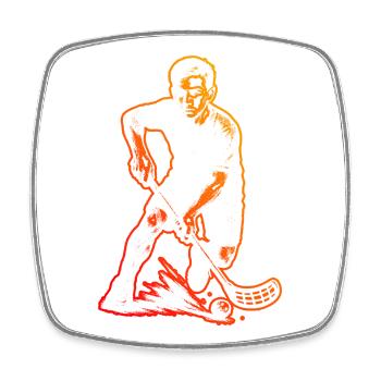 Ich liebe Floorball cooles Motiv für Unihockey - Viereckiger Kühlschrankmagnet - Weiß - Vorne