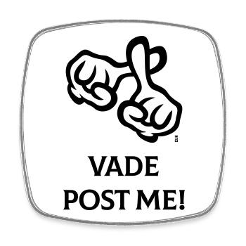 Vade Post Me ! (Croix / Bible / Religion / 2C) - Magnet carré - blanc - Devant