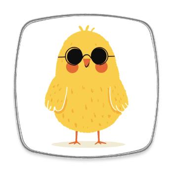 Chick with sunglasses - Square fridge magnet - white - Front