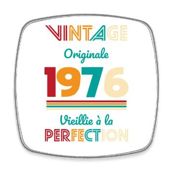 1976 – Vintage – Aged to perfection - Square fridge magnet - white - Front