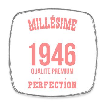 1946 – Außergewöhnlicher Jahrgang – Premiumqualität - Viereckiger Kühlschrankmagnet - Weiß - Vorne