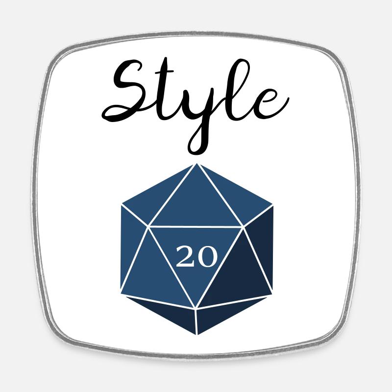 Style Check d20 - Viereckiger Kühlschrankmagnet - Weiß