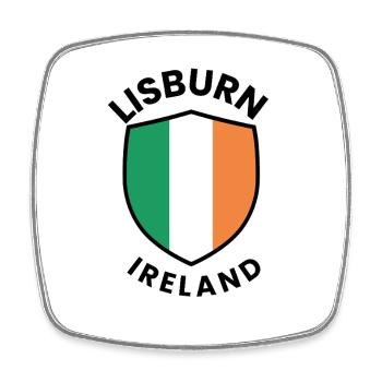 Lisburn Flag of Ireland Shield - Square fridge magnet - white - Front
