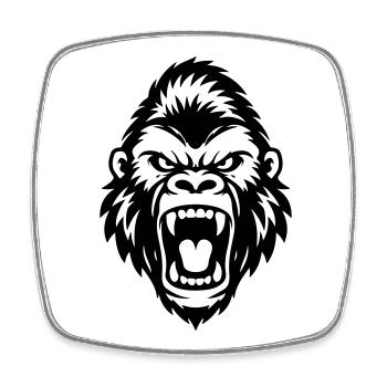 Gorilla Head Icon - Square fridge magnet - white - Front