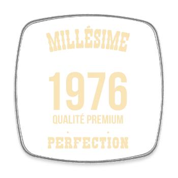 1976 – Außergewöhnlicher Jahrgang – Premiumqualität - Viereckiger Kühlschrankmagnet - Weiß - Vorne