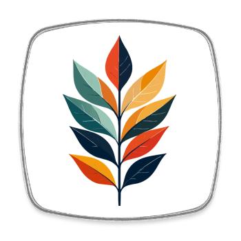 Farbige Blattzweige Design Herbst Blätter Kunst - Viereckiger Kühlschrankmagnet - Weiß - Vorne