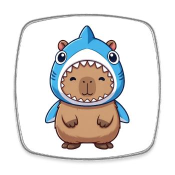 Costume de cochon d’Inde Hamster Capybara mignon Samba - Magnet carré - blanc - Devant