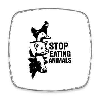 Animal silhouette with font accent - Square fridge magnet - white - Front