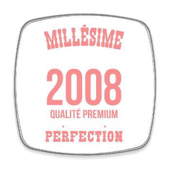 2008 – Außergewöhnlicher Vintage – Premiumqualität - Viereckiger Kühlschrankmagnet - Weiß - Vorne