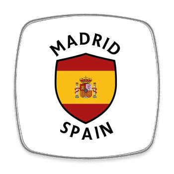 Madrid shield with Spanish flag - Square fridge magnet - white - Front