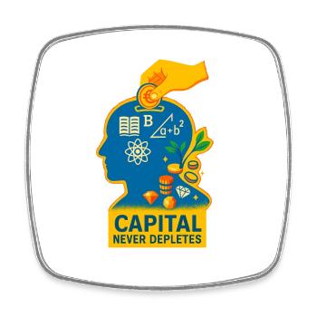 Capital Sparks Knowledge - Square fridge magnet - white - Front