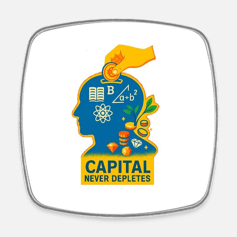 Capital Sparks Knowledge - Square fridge magnet - white