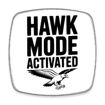 Hawk-Modus aktiviert - Viereckiger Kühlschrankmagnet - Weiß - Vorne