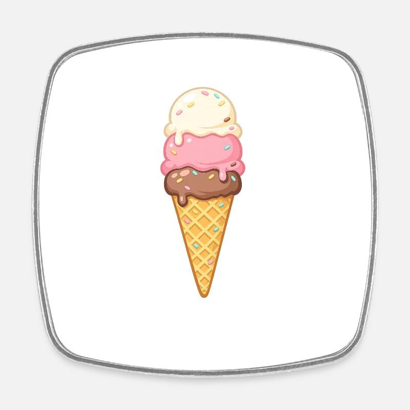 Glace à trois couches chez Cone - Magnet carré - blanc