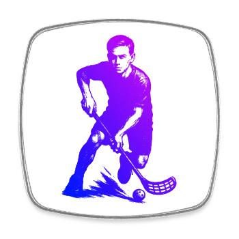 Floorball Fans aufgepasst schlichtes Statement - Viereckiger Kühlschrankmagnet - Weiß - Vorne