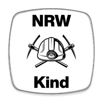 NRW KIND – RUHRTOPIA! GLÜCK AUF - Viereckiger Kühlschrankmagnet - Weiß - Vorne