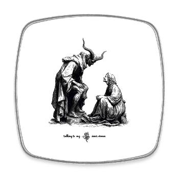 Demon Silhouette - Square fridge magnet - white - Front