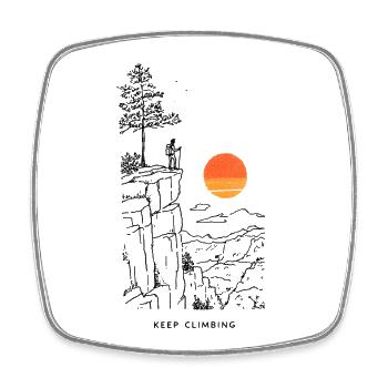 Sonnenuntergang Sonnenkreis - Viereckiger Kühlschrankmagnet - Weiß - Vorne