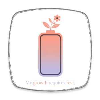 My Growth Requires Rest – Selfcare Design - Viereckiger Kühlschrankmagnet - Weiß - Vorne