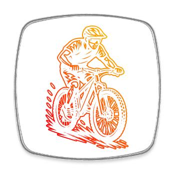 Clear mountain bike motif for every day - Square fridge magnet - white - Front