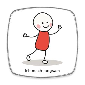 Ich mach langsam – Minimalistischer Charakter - Viereckiger Kühlschrankmagnet - Weiß - Vorne