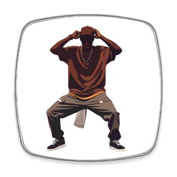Hip Hop Dance Pose Streetwear Look Dancing Motif - Square fridge magnet - white - Front
