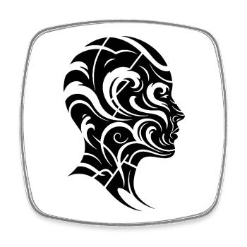 Elgante Lines Art - Square fridge magnet - white - Front