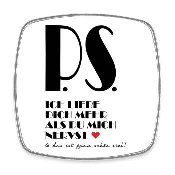 I love you more than you annoy me - Square fridge magnet - white - Front