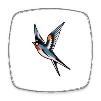 Klassischer Tattoo-Schwalbe - Viereckiger Kühlschrankmagnet - Weiß - Vorne