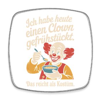 Clown Breakfast Carnival Clown Costume Replacement - Square fridge magnet - white - Front