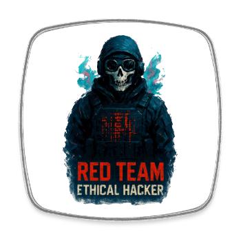 RED TEAM Ethical Hacker - Square fridge magnet - white - Front