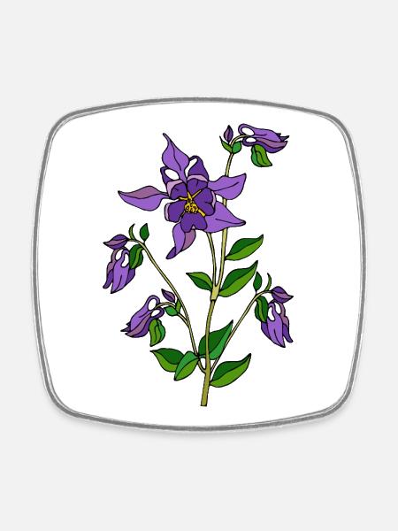 Blumen - Viereckiger Kühlschrankmagnet - Weiß