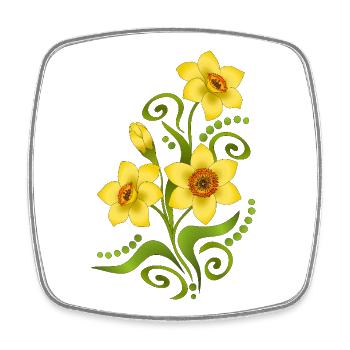 Blumen - Viereckiger Kühlschrankmagnet - Weiß - Vorne