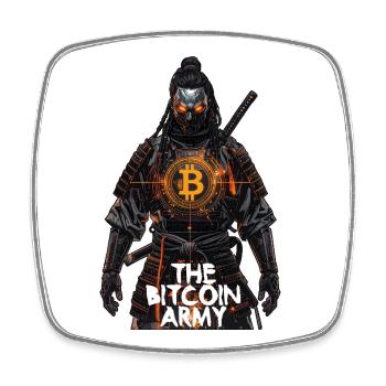 Bitcoin Bazooka – Die Bitcoin-Armee – Samurai 01 - Viereckiger Kühlschrankmagnet - Weiß - Vorne
