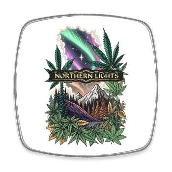 Northern Lights - Square fridge magnet - white - Front