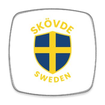 Skövde-Schild Schweden Wappen - Viereckiger Kühlschrankmagnet - Weiß - Vorne