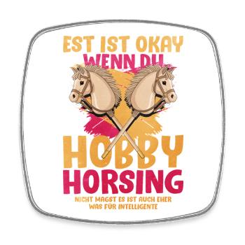 Hobby Horsing Duo Pop Art - Viereckiger Kühlschrankmagnet - Weiß - Vorne