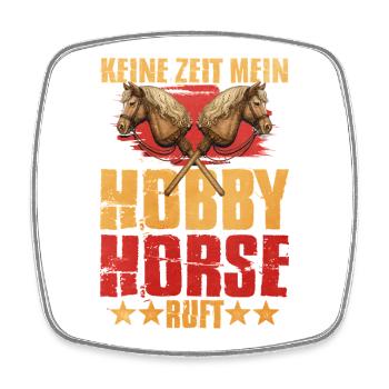 Double Horse Heads Hobby Horse Statement - Square fridge magnet - white - Front