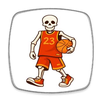 Skeleton Hoops 23 Jersey - Square fridge magnet - white - Front