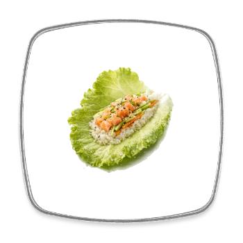 Lettuce Sushi Wrap - Square fridge magnet - white - Front