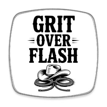 Grit Over Flash - Square fridge magnet - white - Front