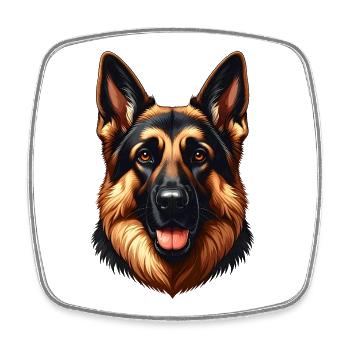 Deutscher Schäferhund - Viereckiger Kühlschrankmagnet - Weiß - Vorne