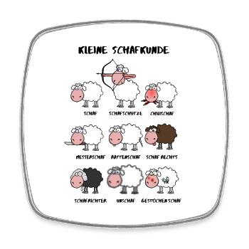 Kleine Schafkunde - Viereckiger Kühlschrankmagnet - Weiß - Vorne