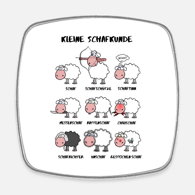 Kleine Schafkunde - Viereckiger Kühlschrankmagnet - Weiß
