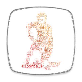 Clear floorball motif for every day - Square fridge magnet - white - Front