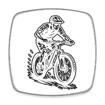 Mountainbike Artwork für dein Outfit - Viereckiger Kühlschrankmagnet - Weiß - Vorne