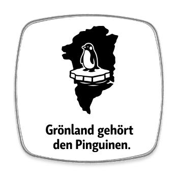 Le Pingouin sur la glace du Groenland - Magnet carré - blanc - Devant